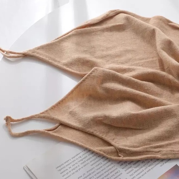 Dress Cashmere womens basic tank soft slip khaki - Picture 2 of 5